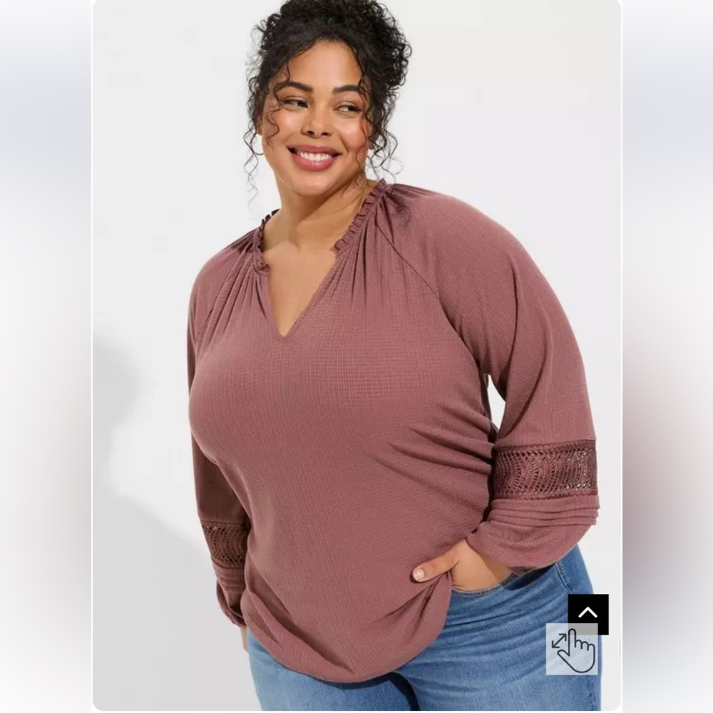 Torrid V-neck Long Sleeve Blouse Size 5